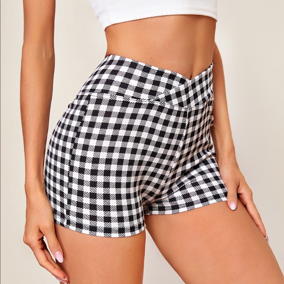plaid biker shorts
